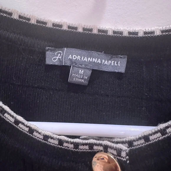 Adrianna Papell Black Cardigan with Gold Details - Picture 7 of 8